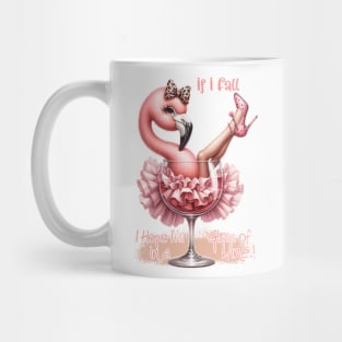 If I Fall I Hope It's In A Glass Of Wine Flamingo Mug